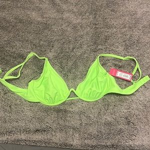 Neon green bikini top